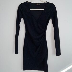 Bella & Bloom Have A Toast Sparkly Black Bodycon Dress